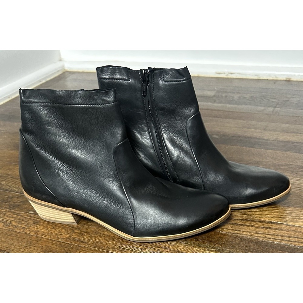Women's Paul Green Shaw Black Leather Ankle Boots Size 4 Uk Size 6 US - Picture 3 of 8